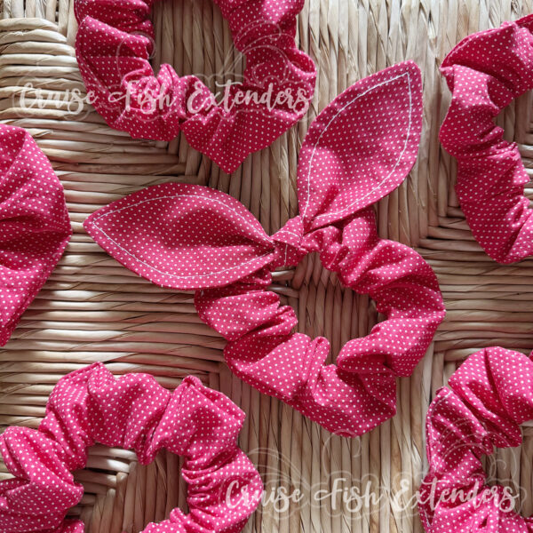 Minnie Mouse Inspired Red Polka Dot Hair Scrunchie | Disney Cruise Fish Extender Gift | Handmade Elastic Hair Tie | Theme Park Party Favor